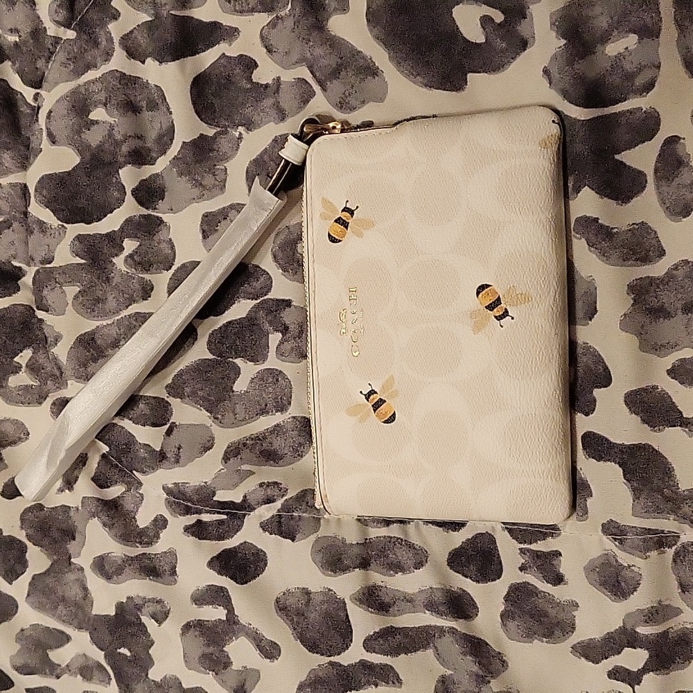Coach wristlet bee print